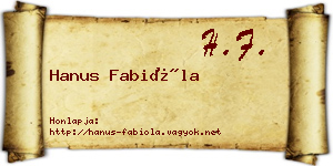 Hanus Fabióla névjegykártya